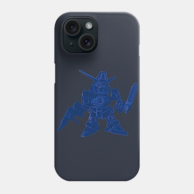 SD Gundam Blue Phone Case by northbynorthwest