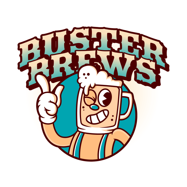 Cuphead Vintage Cartoons Buster Brews by Tip Top Tee's