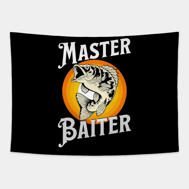 Master Baiter Funny Fishing Tapestry by DigitalNerd