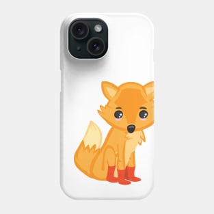 Cute Kawaii Orange Fox Kid Design Phone Case