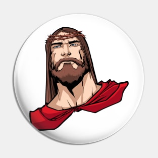 Jesus Superhero Portrait Pin