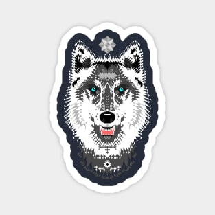 Silver Wolf Magnet