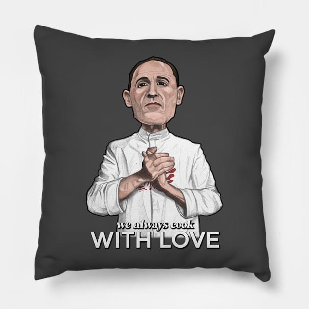 Chef Julian Slowik Pillow by AndysocialIndustries