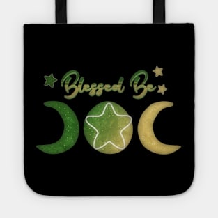 Blessed Be Triplemoon Abstract Forest Wood Edition Design Tote