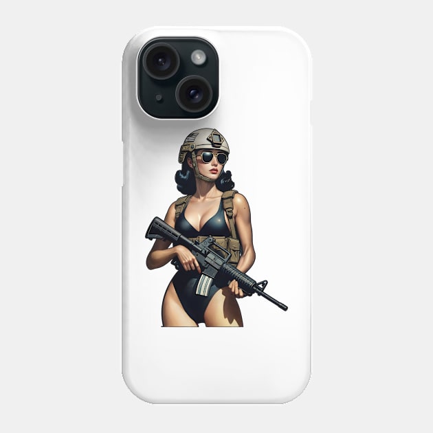 Pinup Girl Phone Case by Rawlifegraphic