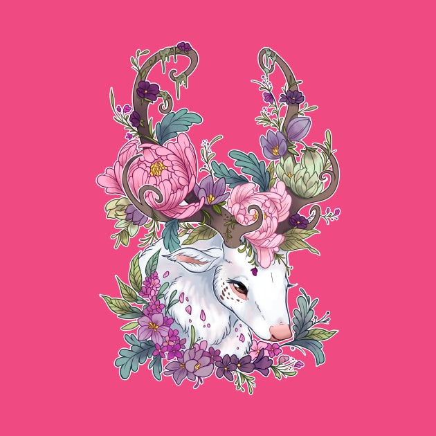 Floral deer by KaceyMeg