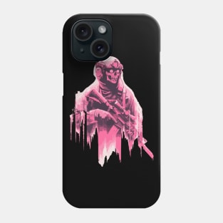 Retro pink skull soldier Phone Case