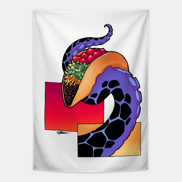 Tentacle Taco (Tako Taco) Tapestry by Indi Martin