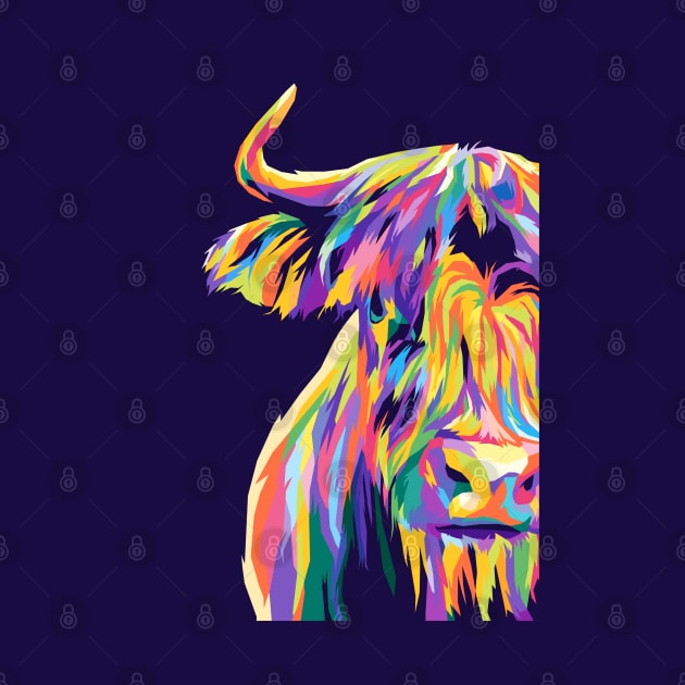 Bull Wpap Pop Art by Zet Art