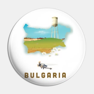 Bulgaria map travel poster Pin