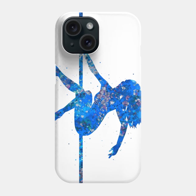 Pole dance blue art Phone Case by Yahya Art