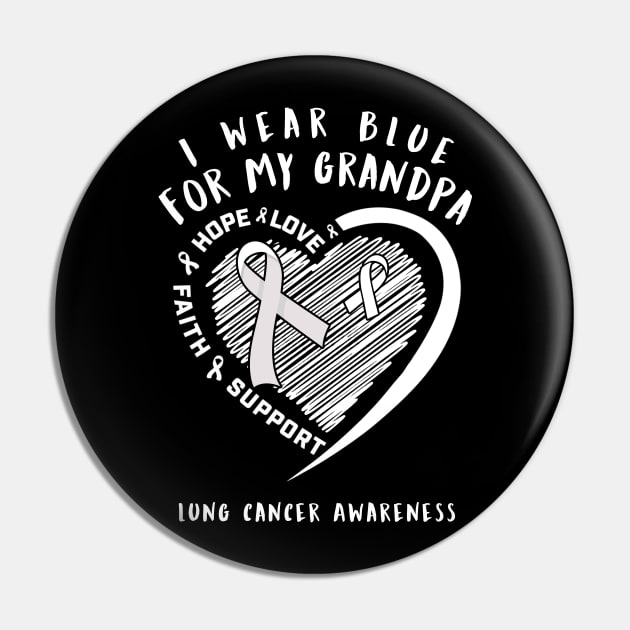 I Wear White For My Grandpa Lung Cancer Pin by thuylinh8