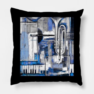 Jazz Art Blue Pillow