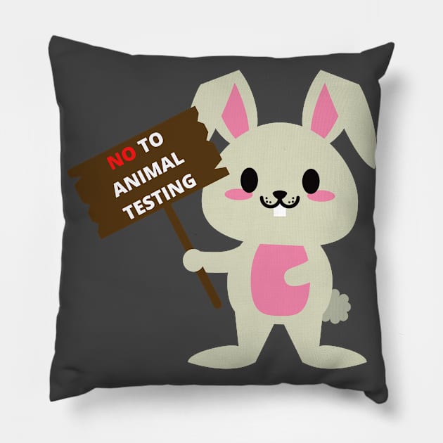 No To Animal Testing Pillow by kazumi