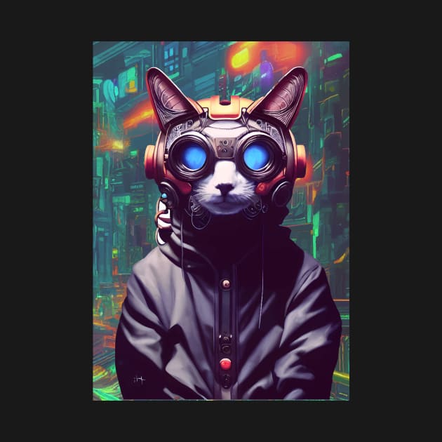 Cool Japanese Techno Cat In Japan Neon City by star trek fanart and more