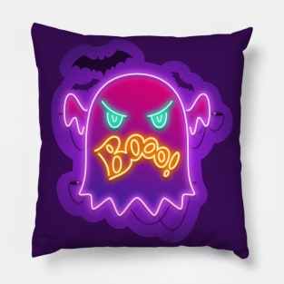 Halloween Neon Angry Ghost Boo Pillow