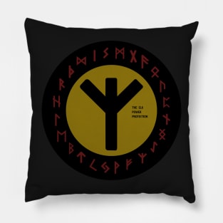 Yellow Elhaz Futhark Rune Symbol Pillow