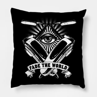 Fade the World Hairdresser Logo Pillow