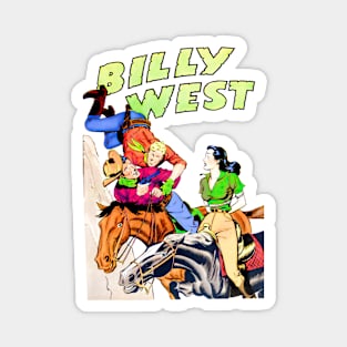 Cowgirl Horse Western Billy West Retro Vintage Comic Book Magnet