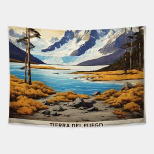 Tierra del Fuego National Park Argentina Vintage Tourism Poster Tapestry