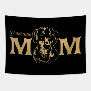 Doberman mom gifts narural ears Tapestry