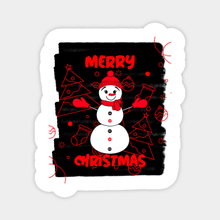 Festive Snowman Christmas Magnet