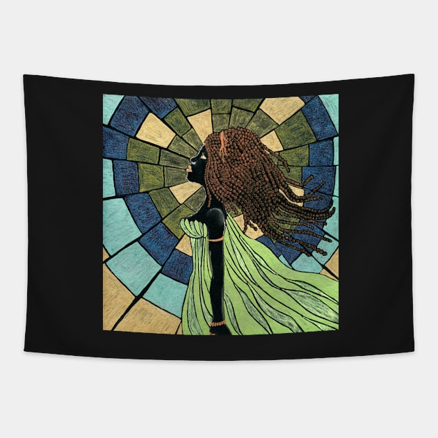 Beautiful Ebony in Stained Glass Tapestry by ElisabethFriday