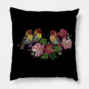 birds with roses Pillow