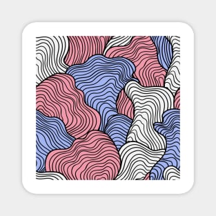 Pastel Abstract Swirl Retro Pattern Magnet