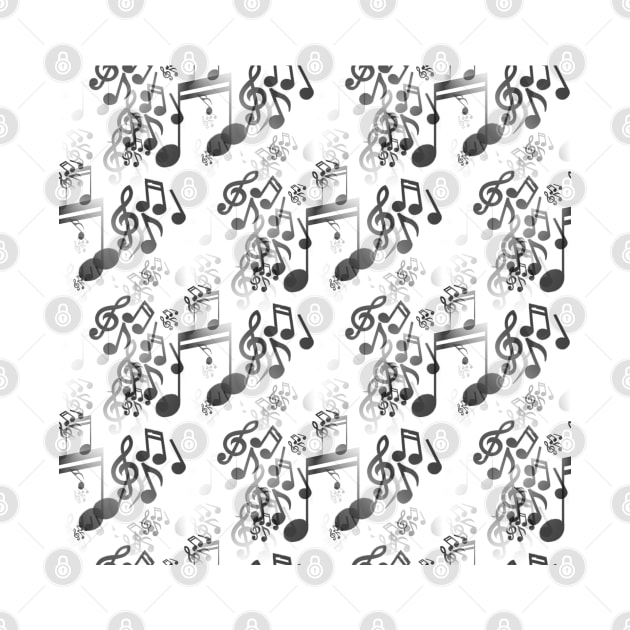 Black and White music notes by CarolineArts