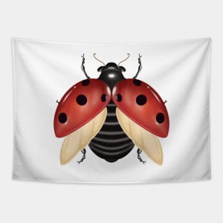 Red ladybug digital drawing Tapestry