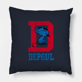 Vintage DePaul design with mascot and traditional D T-Shirt Pillow