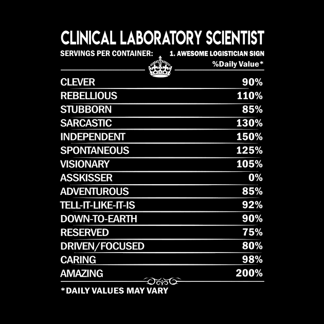 Clinical Laboratory Scientist T Shirt - Clinical Laboratory Scientist Factors Daily Gift Item Tee by Jolly358