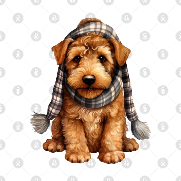 Winter Airedale Terrier Dog by Chromatic Fusion Studio