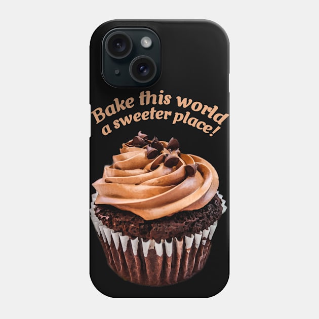 Chocolate Coffee Cupcake with Chocolate Kisses on Frosting Phone Case by ArtMorfic