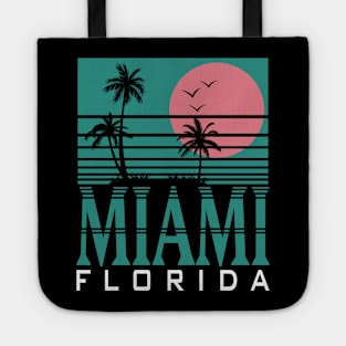 Miami Florida Palm Trees Beach Summer Surf Tote