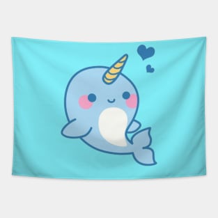 kawaii cute narwhal Tapestry