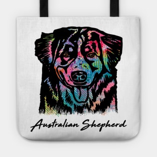 Australian Shepherd Dog - Tie Dye Color Tote