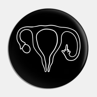 Middle finger uterus lineart Pin