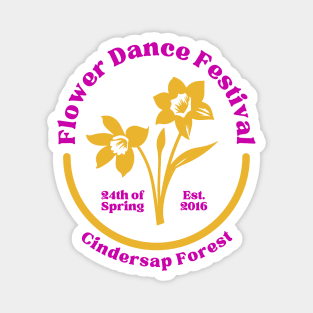 Stardew Fuschia and Orange Flower Dance Festival - Cute Unofficial SDV Merch Magnet