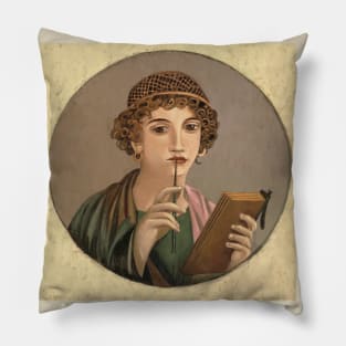 Sappho Fresco Pompeii Pillow