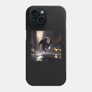 Furry Fury: Stealthy Savior Sticker Phone Case