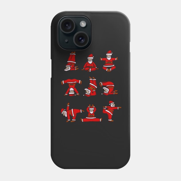 Santa Claus in Yoga Poses Phone Case by KsuAnn