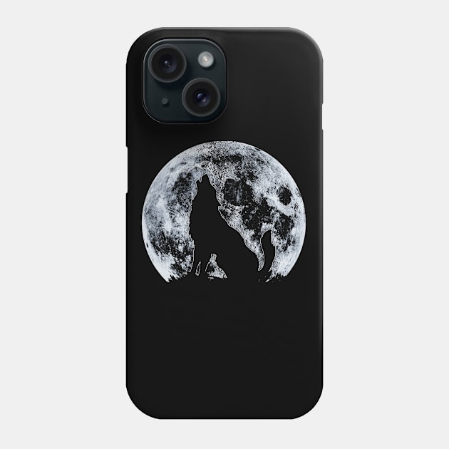 Wolf And Moon Phone Case by juyodesign