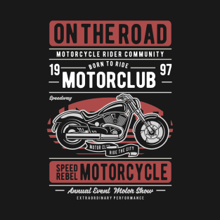 Motorcycle On The Road, Vintage Retro Classic T-Shirt