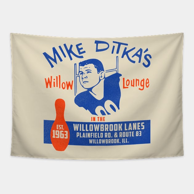 Mike Ditka's Willow Lounge & Bowling Tapestry by darklordpug