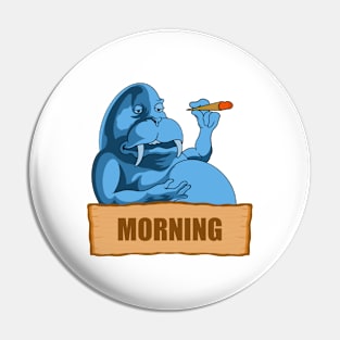 Hippo smoking in the morning Pin