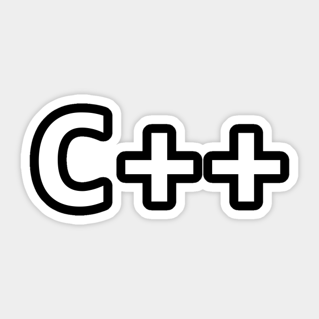 C++ programing language simple white logo - C Plus Plus - Sticker ...