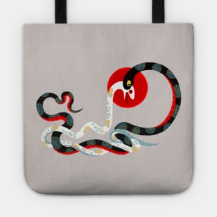Snake and flower 3 Tote