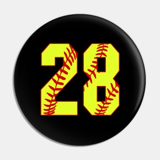 Fastpitch Softball Number 28 #28 Softball Shirt Jersey Uniform Favorite Player Biggest Fan Pin